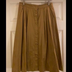 H&M Khaki Button Skirt
